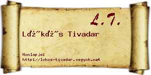 Lökös Tivadar névjegykártya